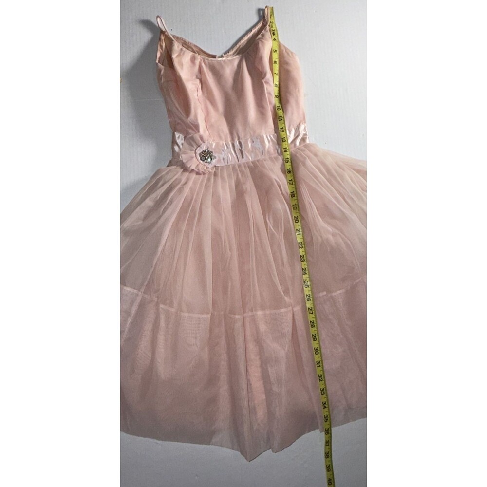 Vintage 50s Cupcake Dress Size XXS Pink Tulle Fit & Flare Prom Formal Junior 7 - Picture 16 of 16